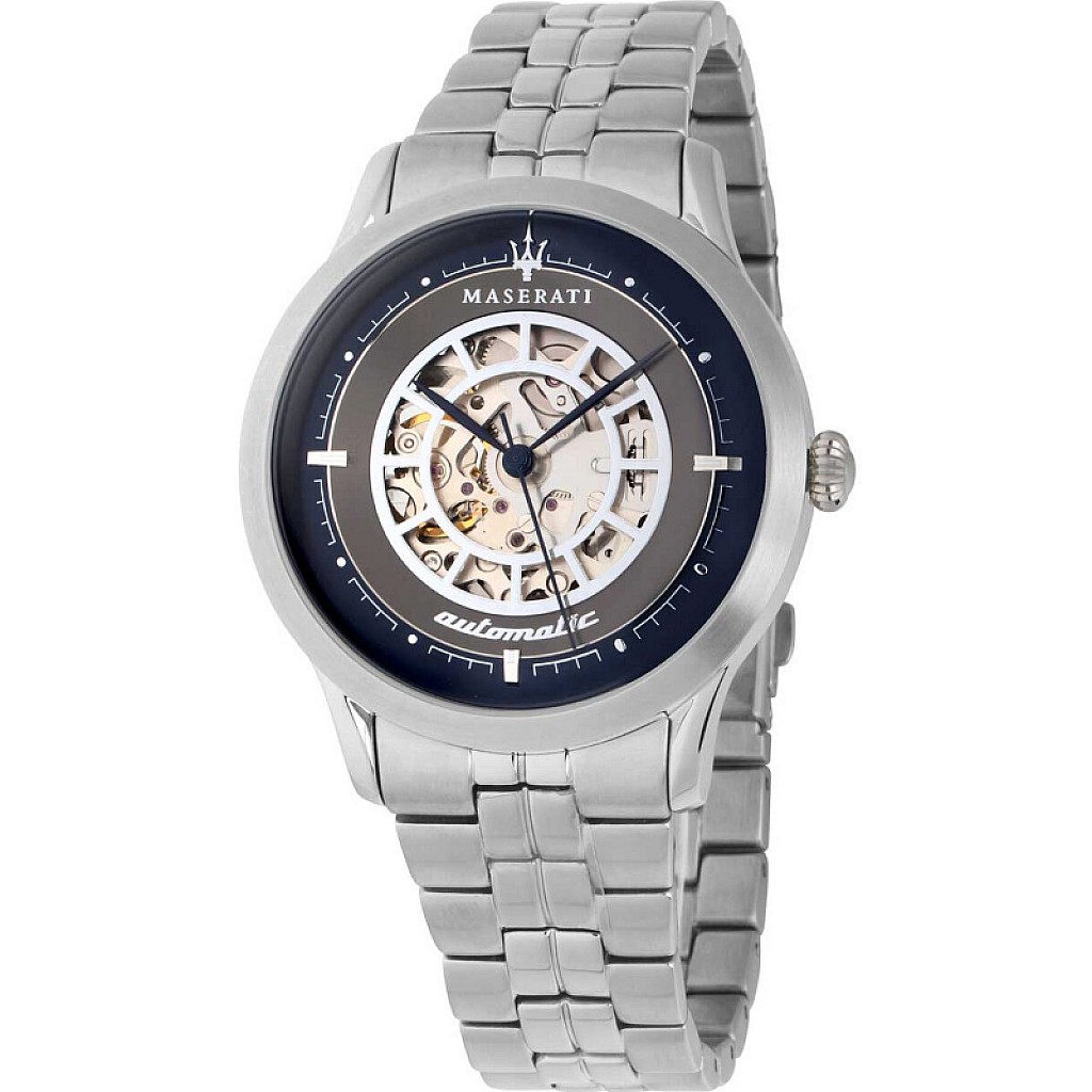 Maserati Ricardo Skeleton R8823133005 | Сребрист часовник за мъже